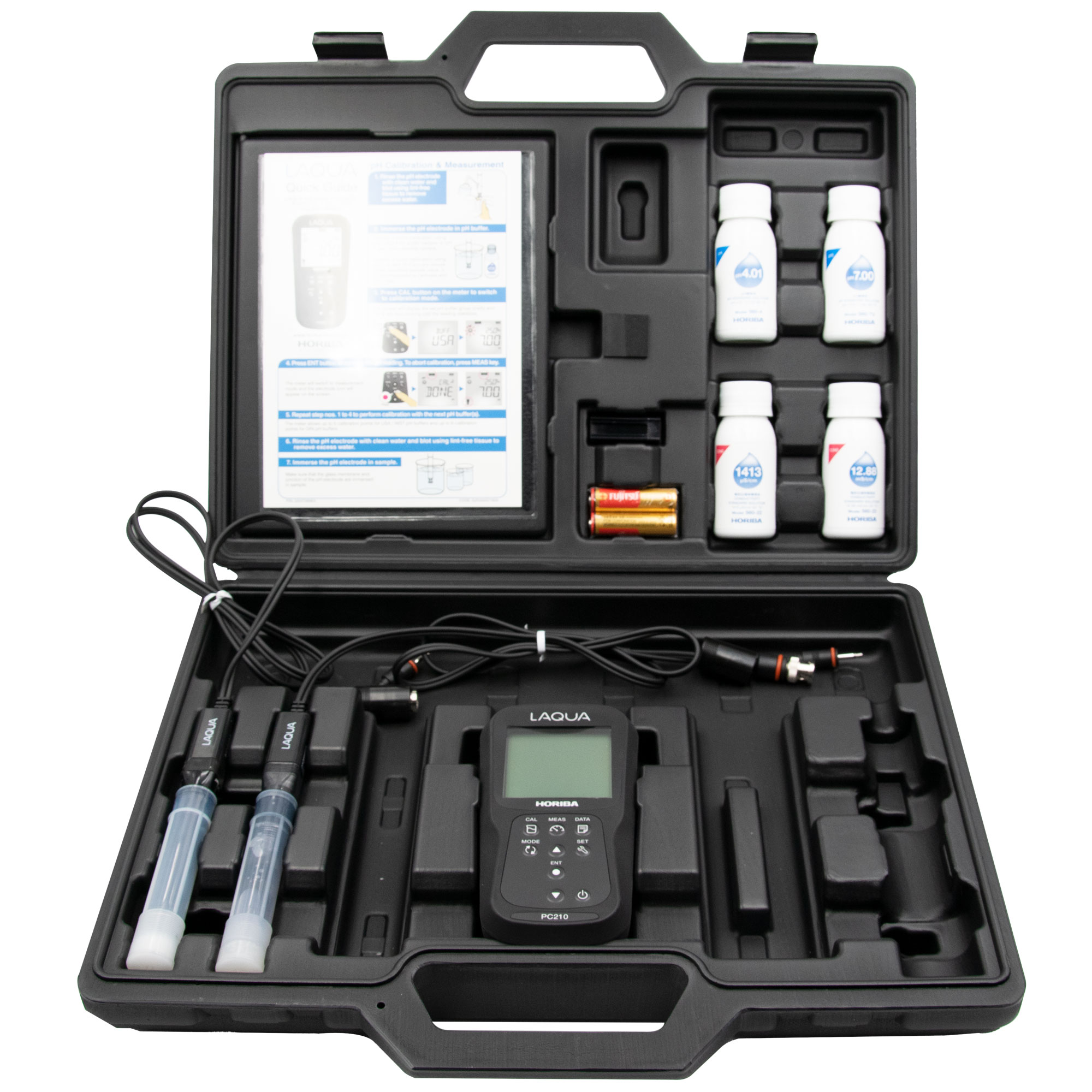 Horiba LAQUA PC210-Kit pH, ORP, conductivity, TDS, salt, resistance and temperature handheld meter in analysis case