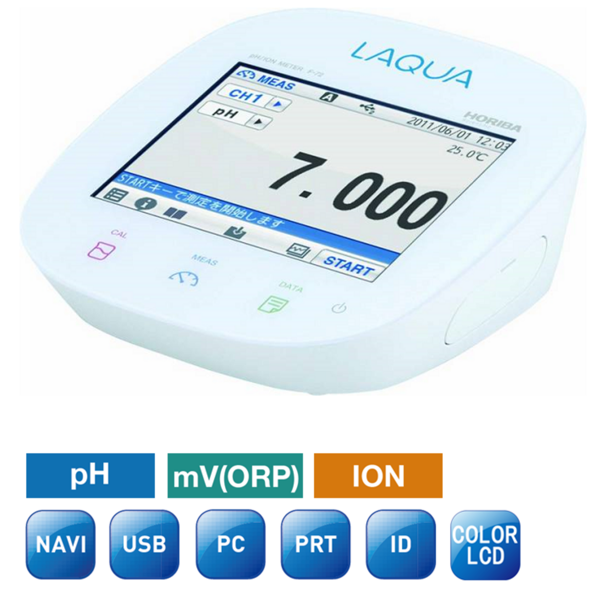 Horiba F-72 Single Channel pH/ORP/Ion/Temperature Meter with Touchscreen